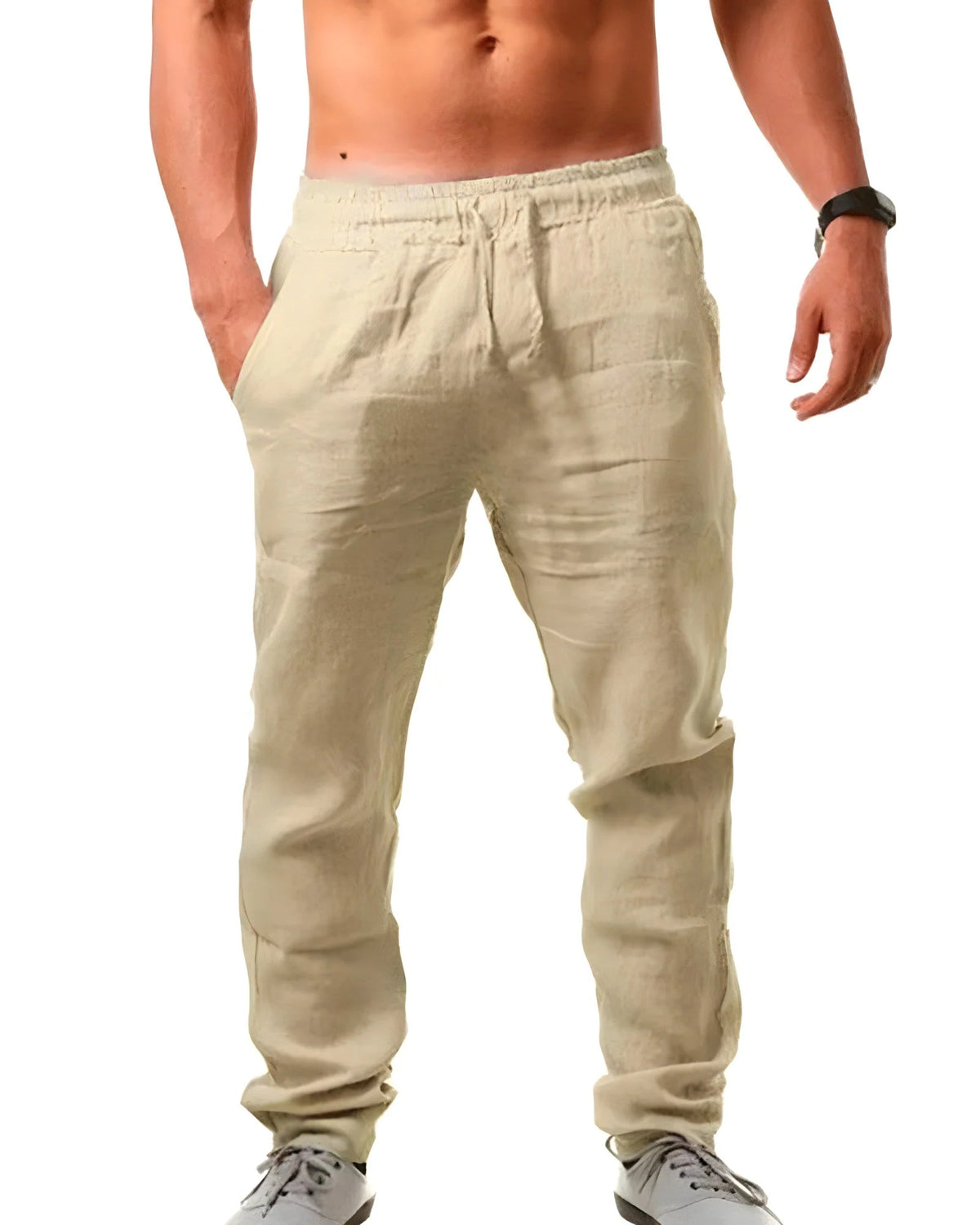Harlan | Men’S Linen Trousers Breathable Relaxed Fit Casual Summer Wear | Lightweight Comfortable Men’S Trousers